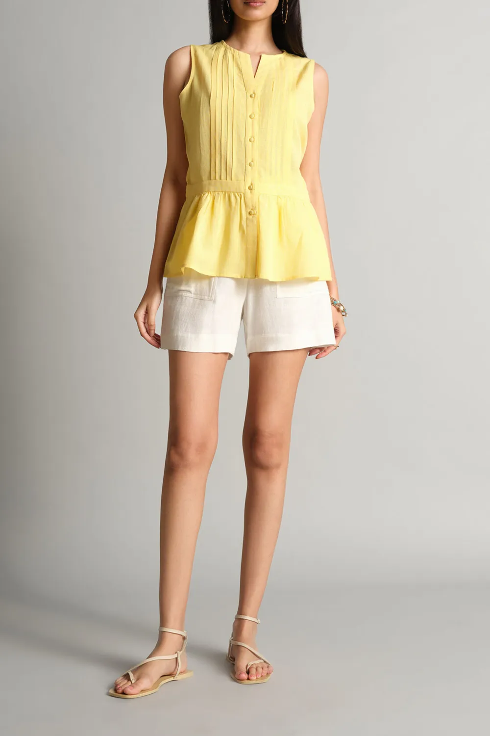 Round Neck Yellow Top
