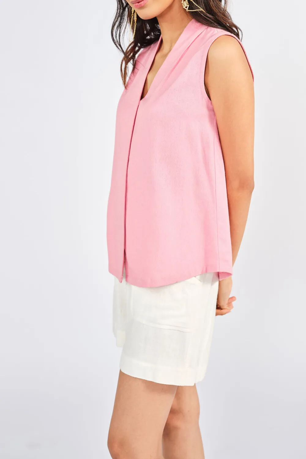 V-Neck The Poppy Pink  Top