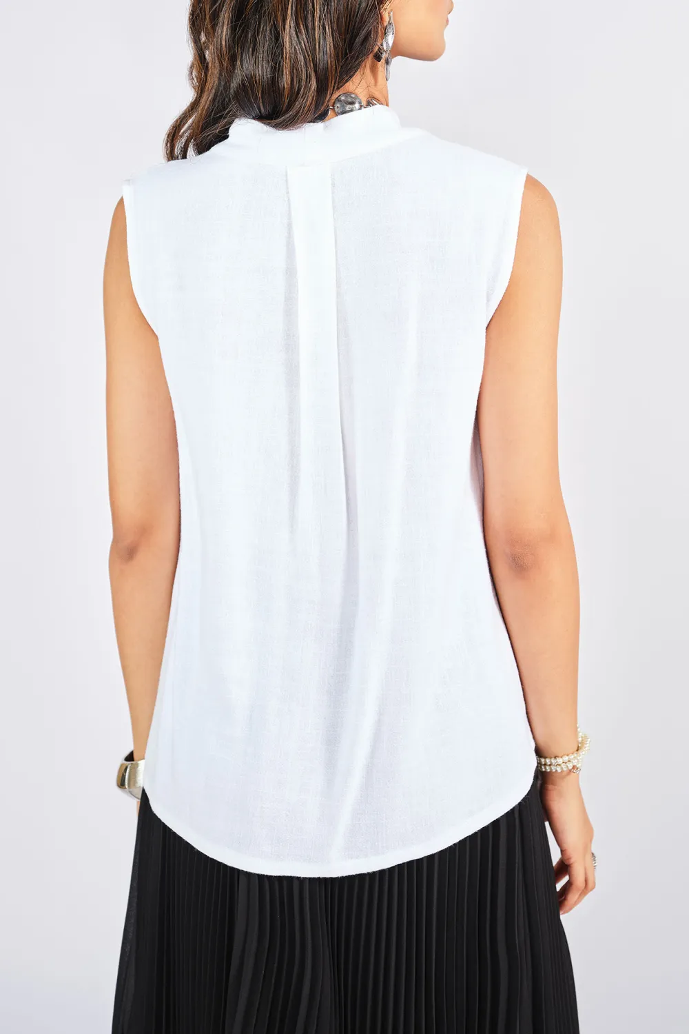 V-Neck Casual Style Plain Top