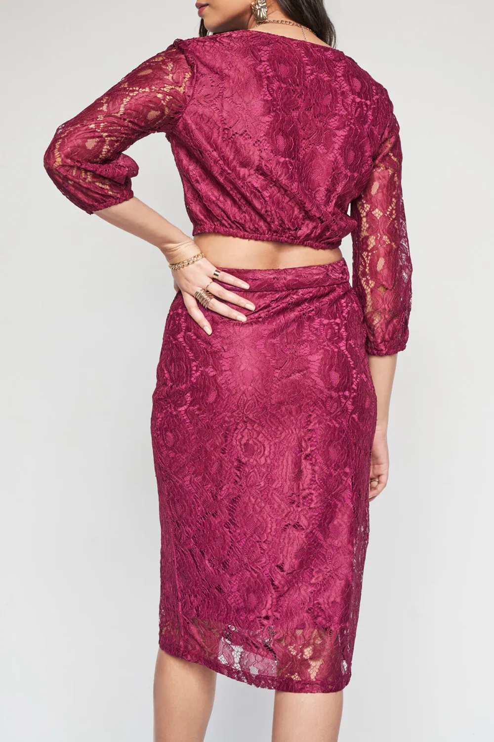 Wine Casual Style Co-ords Set