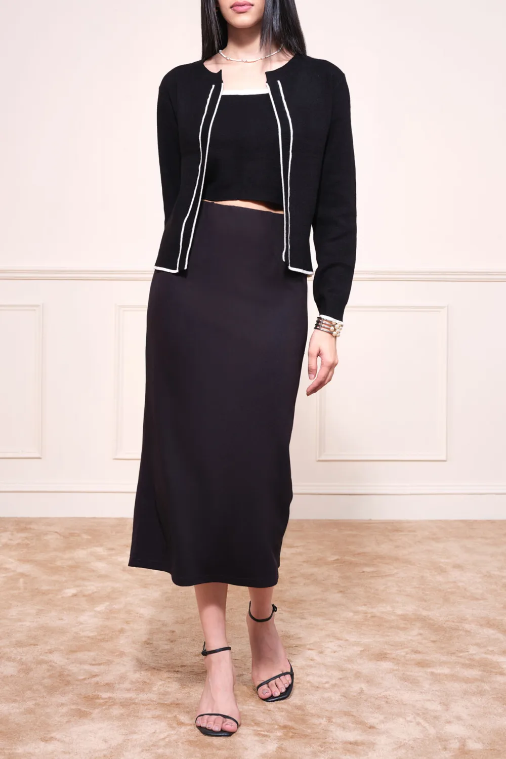 Black Long Sleeve Casual Style Outerwear