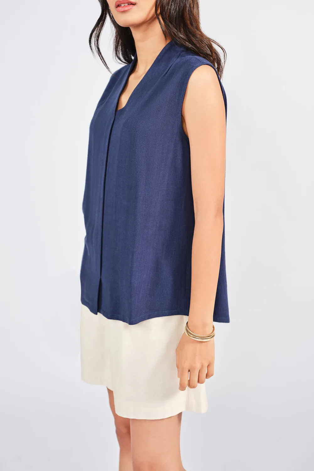 V-Neck Casual Style Plain Top