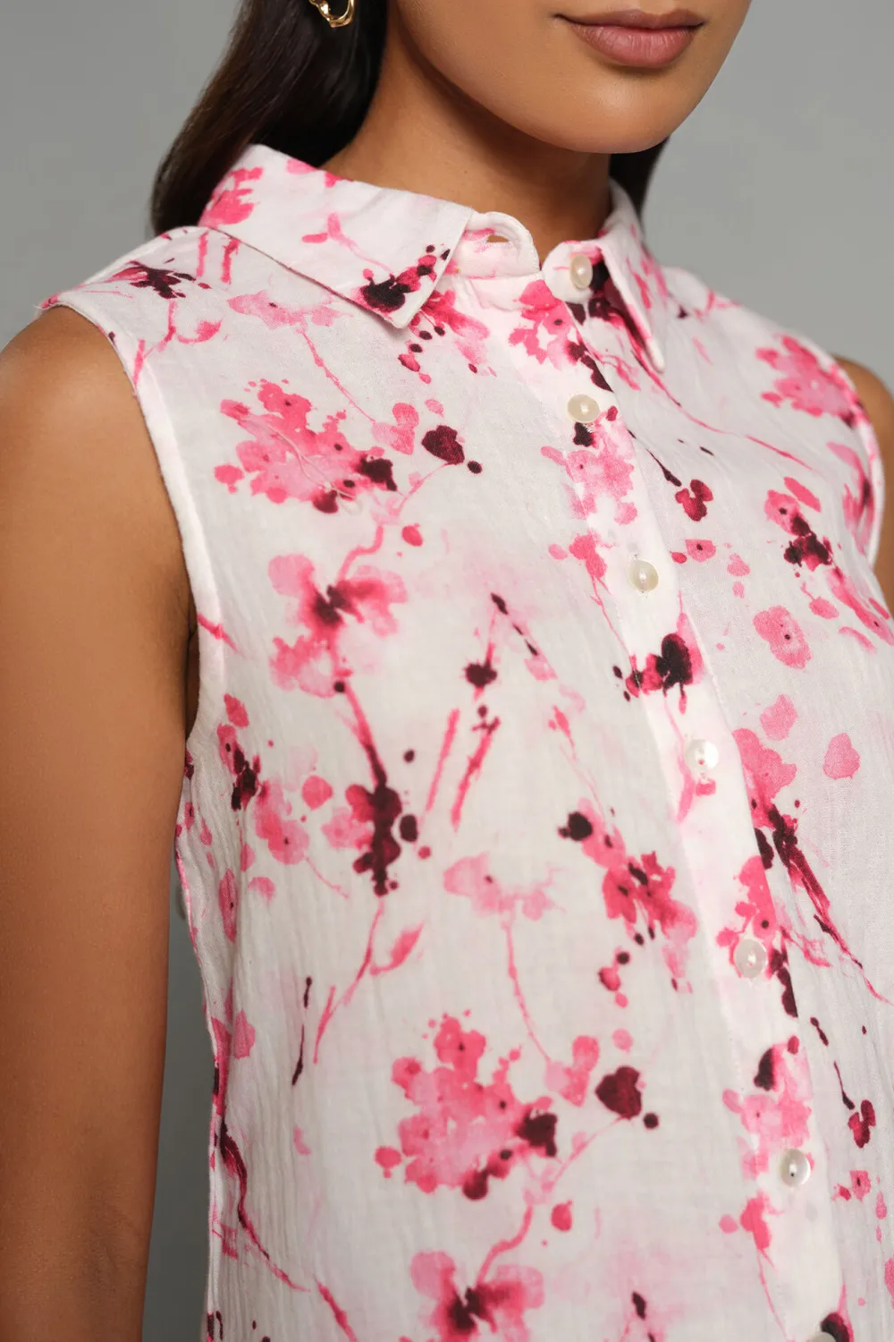 Casual Style Pink Floral Top