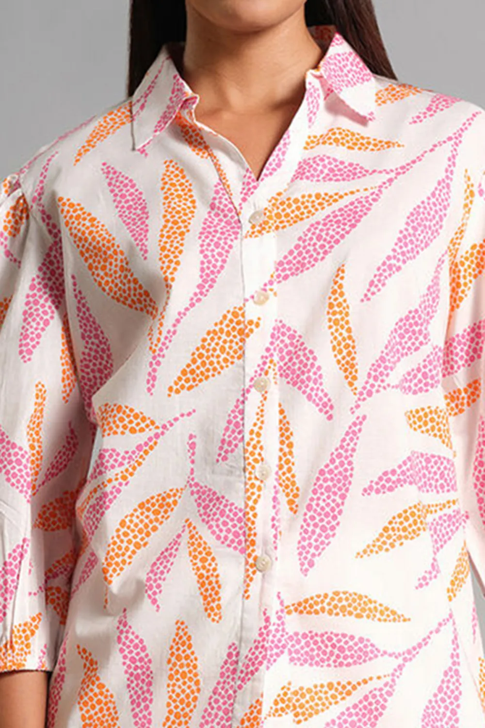 Casual Style Cotton Pink Shirt