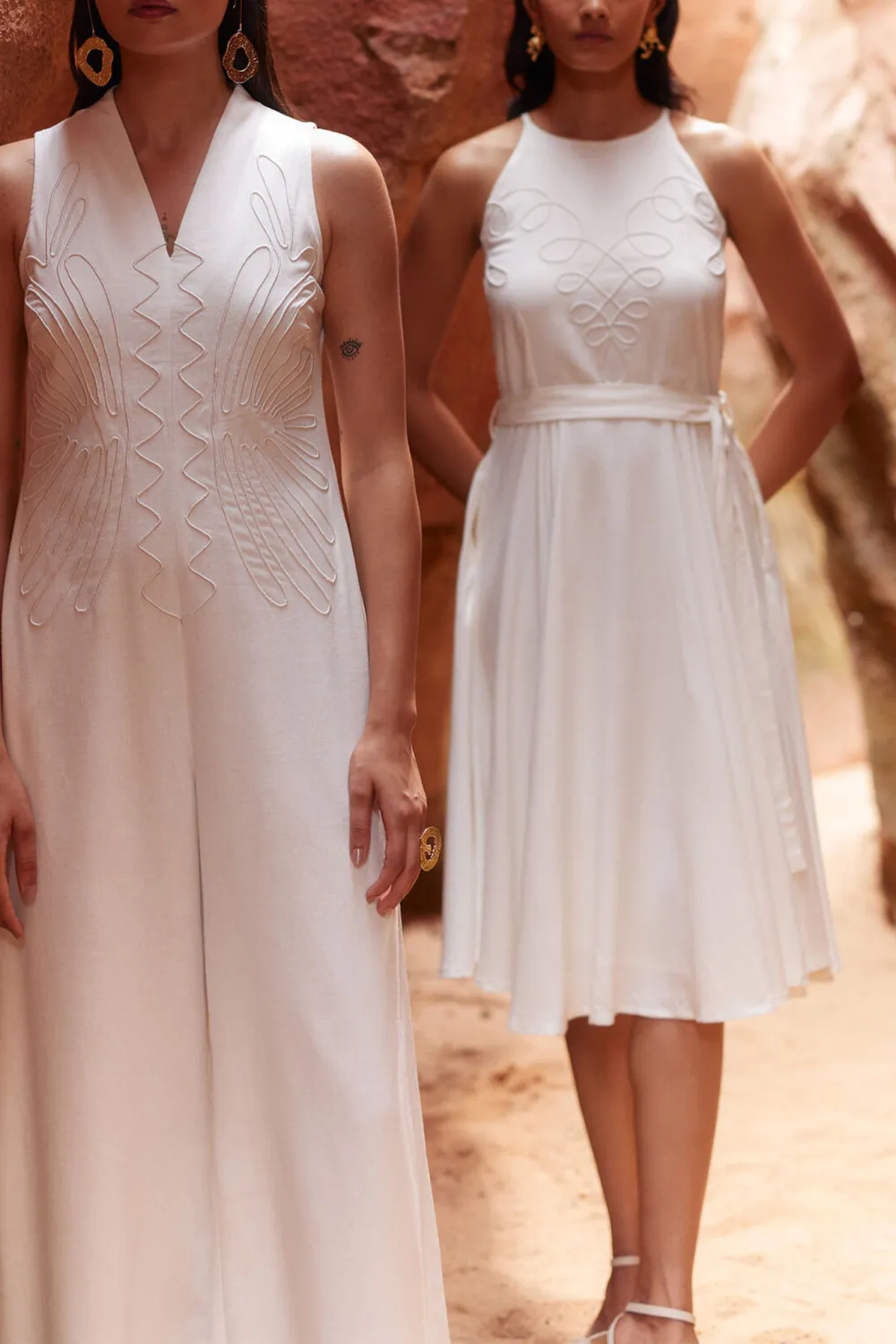 Off White Casual Style  Dress