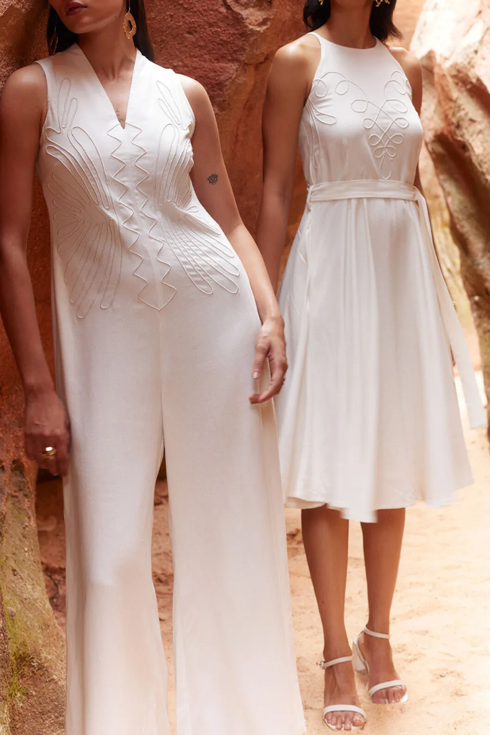 Off White Casual Style  Dress