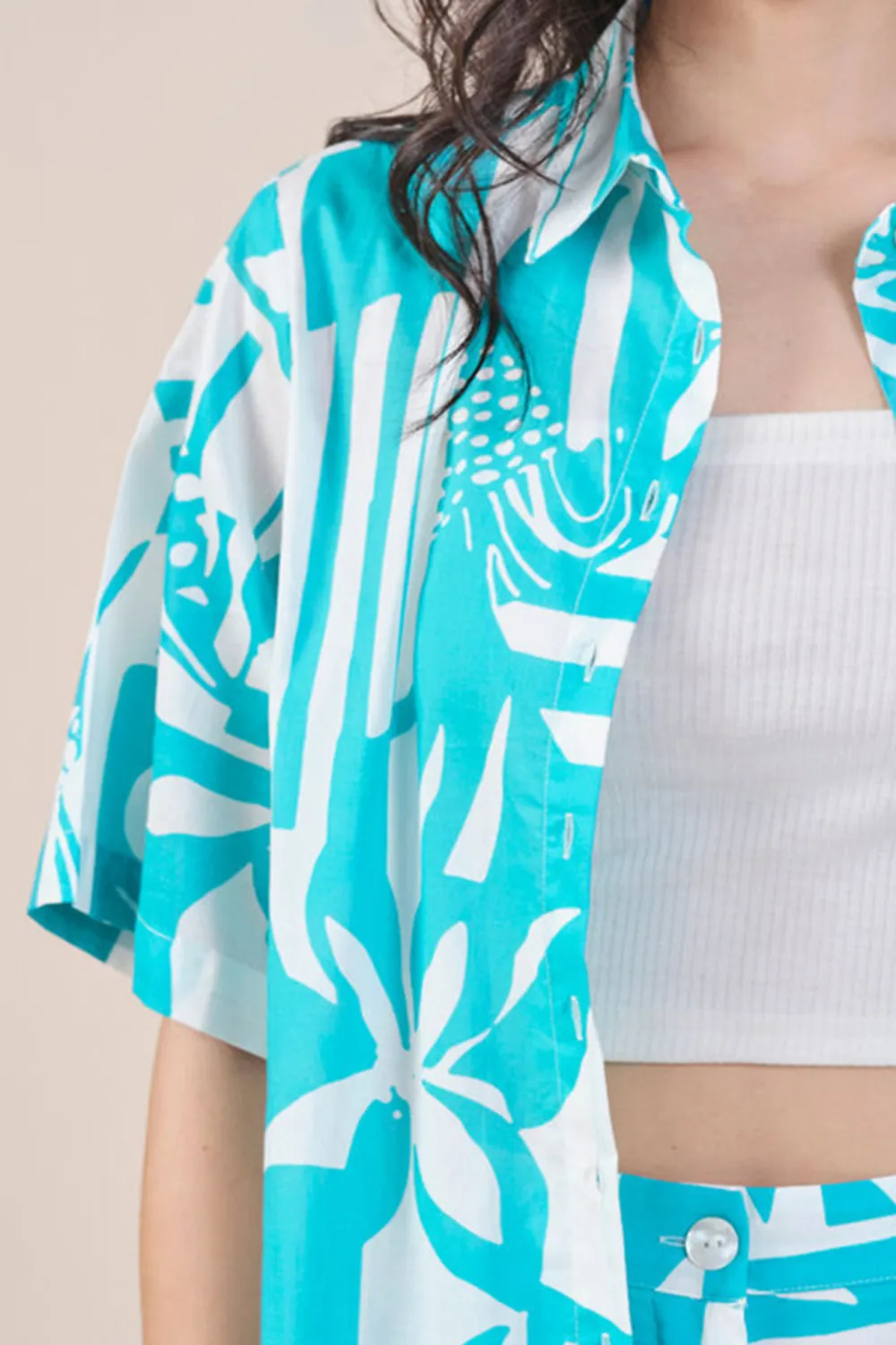 Turquoise Casual Style Co-ord Set