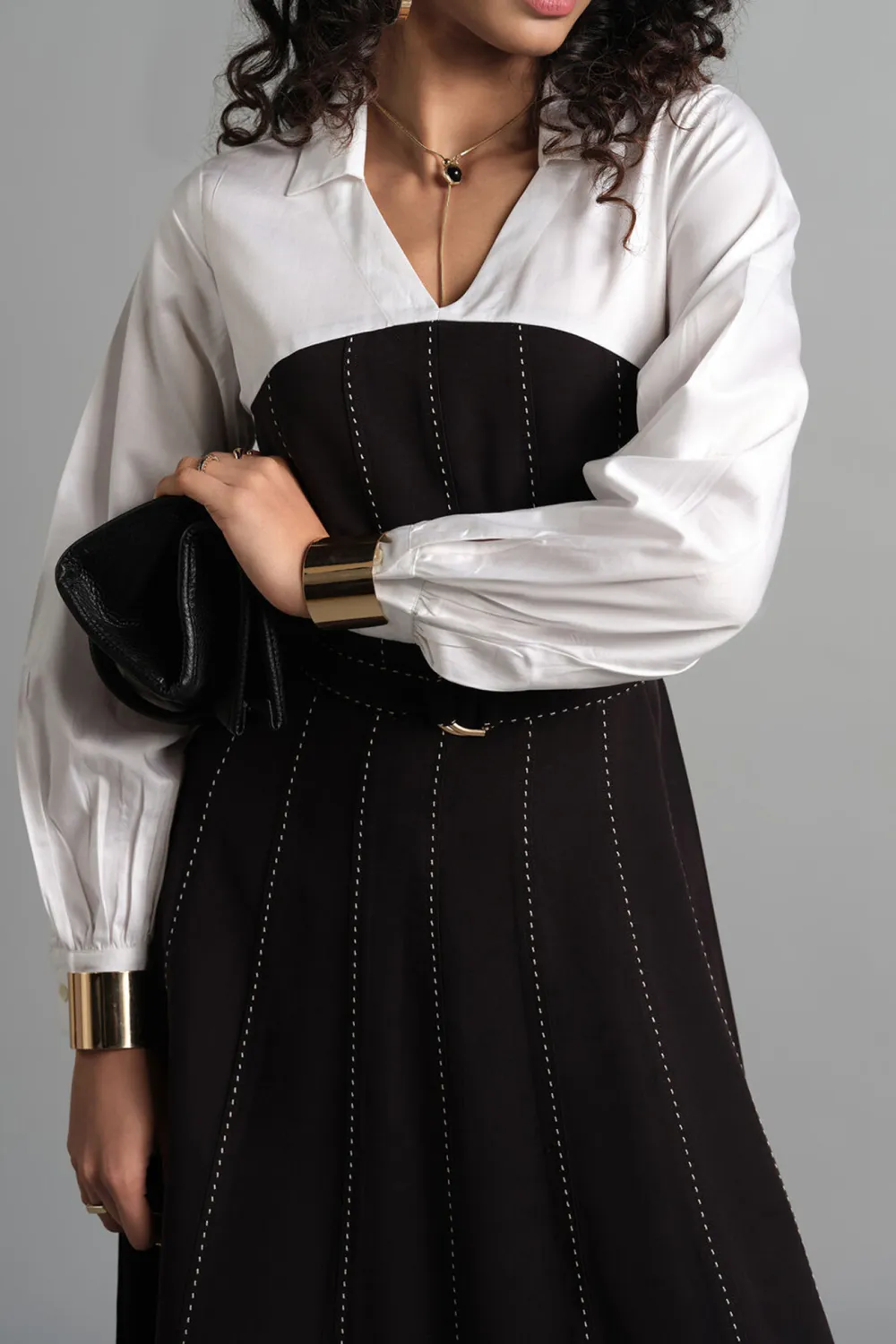 Casual Style White Striped Dress