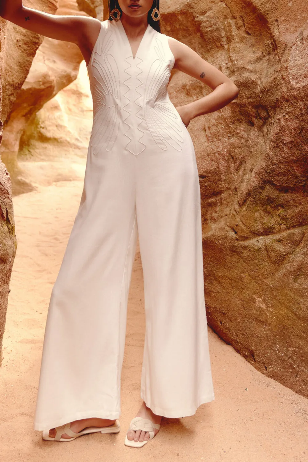 Off White Casual Style Jumpsuit