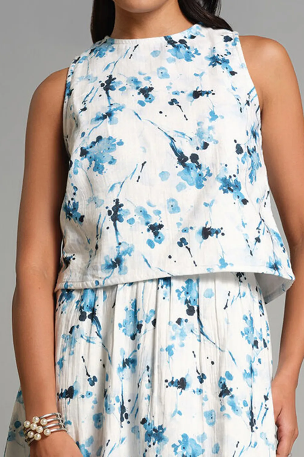 Casual Style Flower Skirt Set