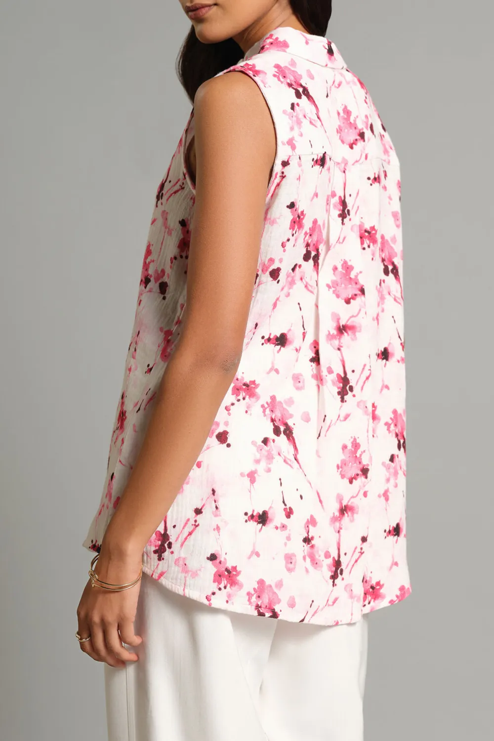 Casual Style Pink Floral Top